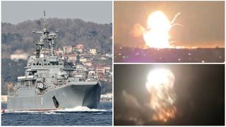 VIDEO. Navă rusească de la Marea Neagră, aruncată în aer
