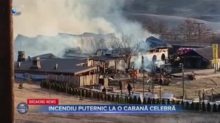 VIDEO- Incendiu puternic la o cabană celebră din județul Prahova. Mai multe persoane sunt dispărute