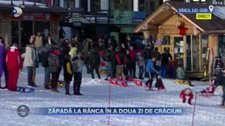 VIDEO- Zăpadă la Rânca în doua zi de Crăciun. Turiștii au putut schia