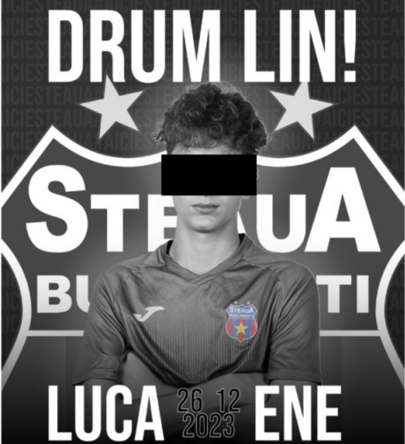 Mesajul emoționant transmis de Steaua București, după moartea lui Luca Ene în incendiul de la Ferma Dacilor