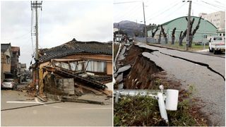 Cum arată pagubele lăsate de cutremurul din Japonia! O femeie a ieșit pe balcon și a văzut casa de lângă ea prăbușită la pământ