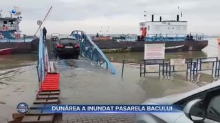 VIDEO - Probleme la punctul de trecere a fluviului de la Galați din cauza nivelului crescut al Dunării