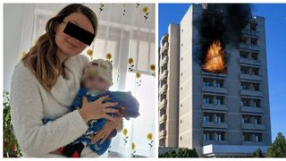 VIDEO - Bebelușul care a fost aruncat de mama lui din calea flăcărilor a încetat din viață. Copilul a căzut 12 metri în gol