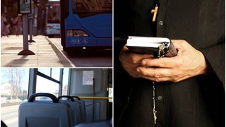 VIDEO- Bărbat bătut de călugăr, &icirc;ntr-un autobuz din Constanța. Arhiepiscopia Tomisului a reacționat la scenele șocante