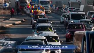 VIDEO- Scandal și haos la protestul transportatorilor. Ministrul agriculturii: "Fermierii nu și-au asumat acest protest spontan"