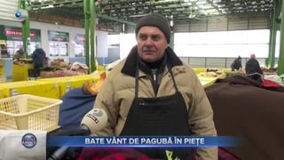 VIDEO- Bate v&acirc;nt de pagubă &icirc;n piețe. Produsele &icirc;ngheață, iar clienții sunt din ce &icirc;n ce mai puțini
