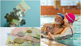 bani din borcan pensie bani pe masa batrani care rad in piscina
