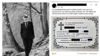 Lacrimi elev militar mort