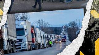 VIDEO- Traficul prin Vama Siret a fost reluat, în urma protestelor fermierilor. Numărul TIR-urilor care aşteaptă să intre în România este foarte mare