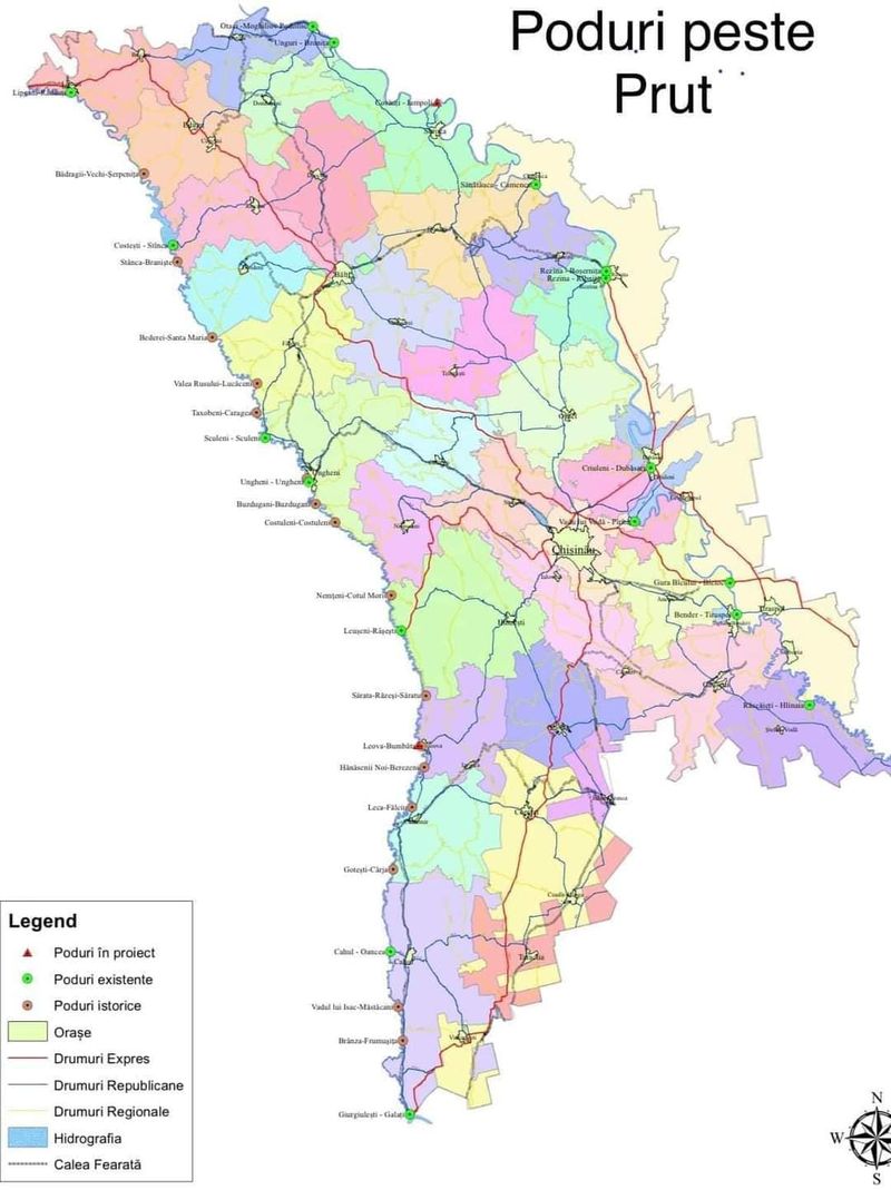 harta poduri rutiere Prut