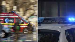 Accident rutier în Borș, Bihor. Nouă persoane au fost transportate la spital, după ce două microbuze și o mașină s-au lovit