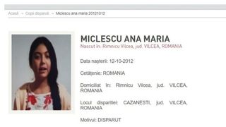 Ana Maria V&acirc;lcea găsită