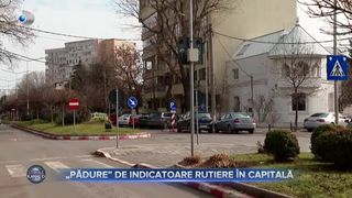 VIDEO - &bdquo;Pădure&rdquo; de indicatoare rutiere &icirc;n Capitală.  Șoferii spun că semnele &icirc;i &icirc;ncurcă mai mult dec&acirc;t să-i ajute