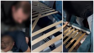 Suspect în 90 de furturi, găsit sub pat