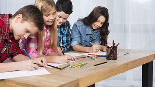 elevi scoala examen simulare 