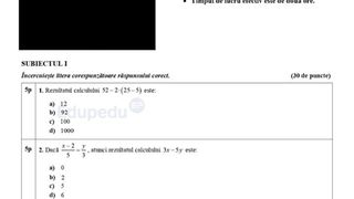 Subiecte matematică simulare Evaluare Națională 2024