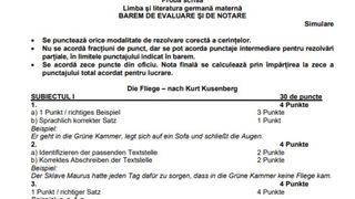 Barem Limba Maternă simulare Evaluare Națională 2024 limba germana