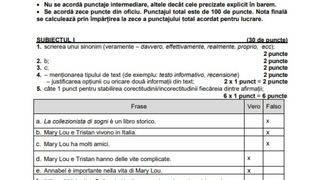 Barem Limba Maternă simulare Evaluare Națională 2024 limba italiana