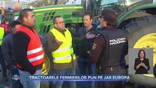 VIDEO- Tractoarele fermierilor pun pe jar Europa. Mai multe șosele au fost blocate