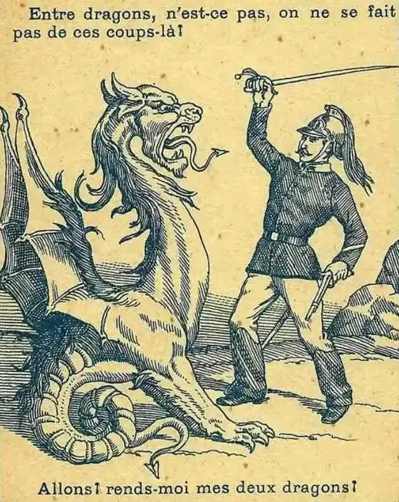 Iluzie optică - poți vedea doi bărbați în spatele dragonului?