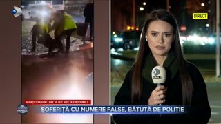 VIDEO- O șoferiță cu numere false a fost bătută de polițiști, &icirc;ntr-o localitate din D&acirc;mbovița