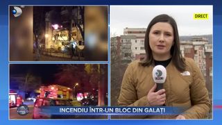 VIDEO- Panică în Galați. Un incendiu a izbucnit într-un bloc cu locuințe