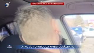 VIDEO- Un bărbat face legea în Petroșani, cu toporul. Individul amenință pe oricine îi iese în cale