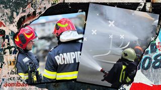 Camion &icirc;ncărcat cu carton presat, mistuit de flăcări, &icirc;n Sibiu. Pompierii au intervenit de urgență