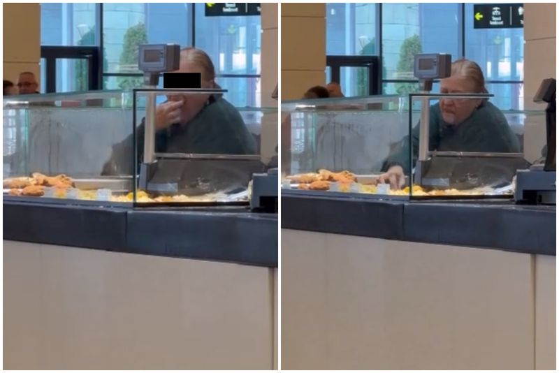 angajata restaurant mananca cu mana