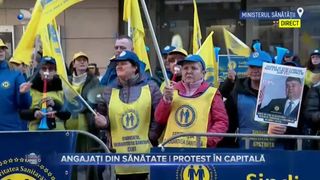 VIDEO - Proteste de amploare &icirc;n Capitală din partea angajaților din Sănătate. Ce revendicări au sindicaliștii?