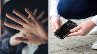maini intinse telefon distrus