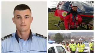 Radu, polițistul din Sibiu care a fost lovit în plin de o mașină a fost condus pe ultimul drum. Agenții din țară au venit să-și ia rămas bun