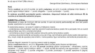 Subiecte Rom&acirc;nă simulare BAC 2024