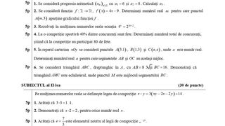 subiecte matematica simulare BAC 2024 - profil uman