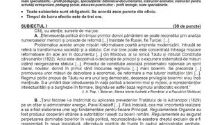 Subiecte Istorie simulare BAC 2024