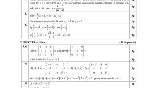 Barem Matematică simulare BAC 2024 pagina 1