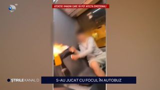 VIDEO- S-au jucat cu focul &icirc;n autobuz. Mai mulți adolescenți au &icirc;ngrozit călătorii din Capitală