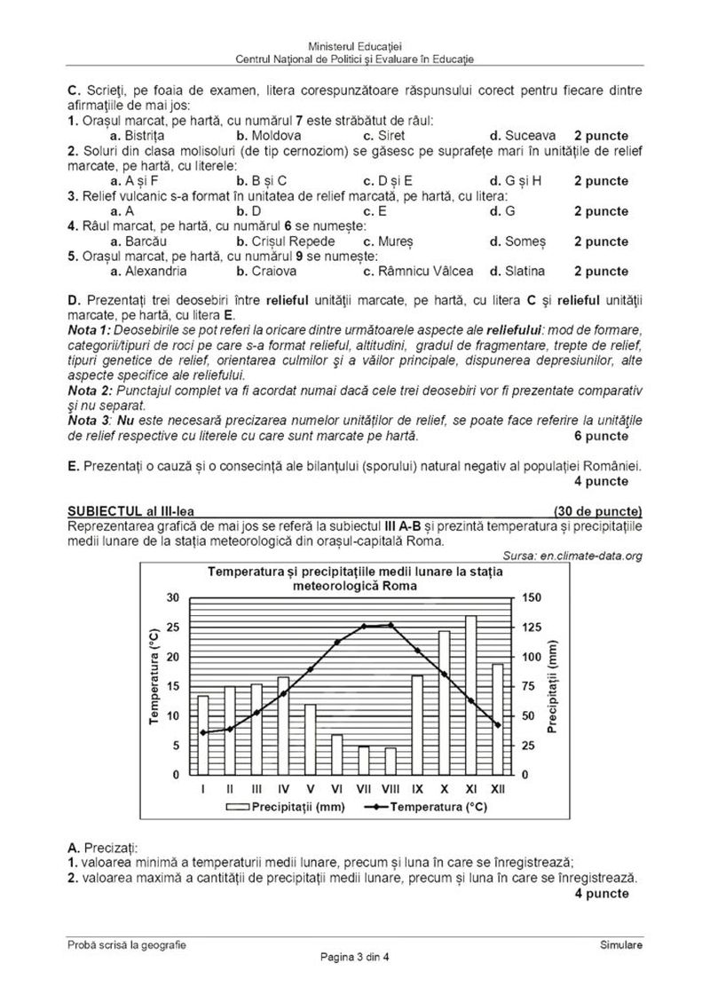 subiecte geografie simulare bac 2024
