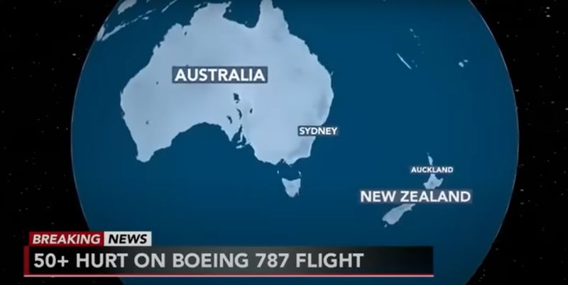 Zborul LATAM Airlines zbura de la Sydney la Auckland