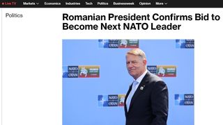 Știre despre Klaus Iohannis la Bloomberg 