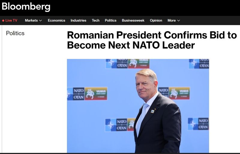 Știre despre Klaus Iohannis la Bloomberg 