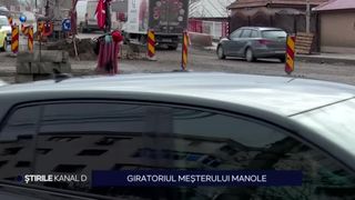 VIDEO-Giratoriul meșterului Manole, &icirc;n Buzău. Un sens giratoriu, abia amenajat, dăr&acirc;mat după  două zile