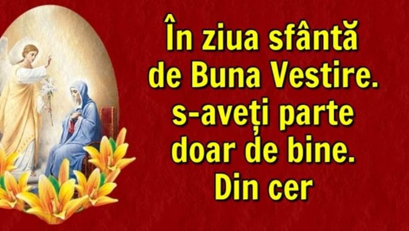 mesaj buna vestire
