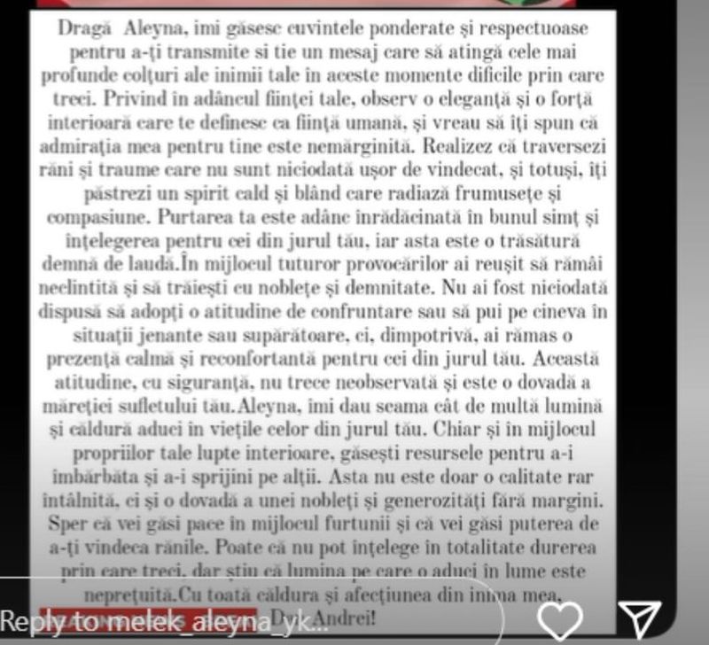 mesaj de sustinere aleyna