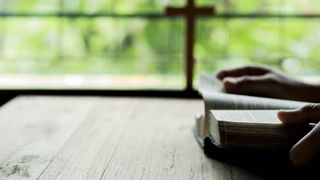 persoana care citeste acatistului maicii domnului de buna vestire