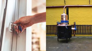 usa inchisa cu cheia cazan de tuica