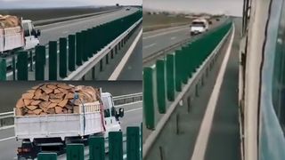 sofer cu camioneta pe contrasens