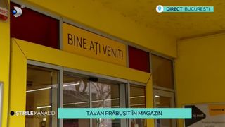 VIDEO-Incident tragic în Capitală! Tavanul unui magazin s-a prăbușit peste o femeie. În ce stare se află aceasta, în urma evenimentului