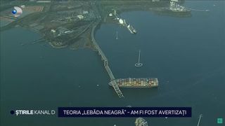 VIDEO - Prăbușirea podului din Baltimore naște controverse. Teoria „lebăda neagră”- Am fi fost avertizați