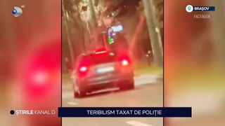 VIDEO - T&acirc;năr teribilist, taxat de poliție. A provocat panică pe o șosea din Brașov